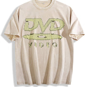 DVD Video Logo Vintage Washed T-Shirt in Beige