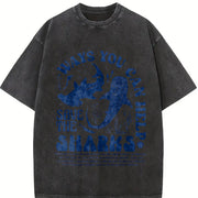 Ways You Can Help Save the Sharks vintage washed oversized T-shirt in Black