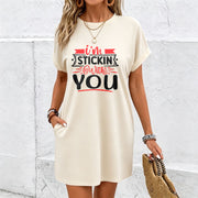 OffShoulder Maxi Dress with I'm Stickin' with You Cotton T-Shirt in White