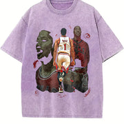Thank You Derrick Rose Retirement Basketball Career vintage washed oversized T-shirt in Purple