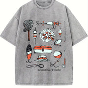 Fishing Lures Trade Vintage Washed T-Shirt in Gray