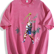 Anthony Howling Wolves Dunk vintage washed oversized T-shirt in Red