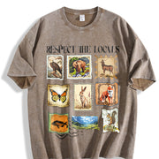 Respect the Locals Wildlife Vintage Washed T-Shirt in Brown