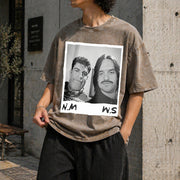 Nick Miller & Schmidt Vintage Washed T-Shirt in Brown