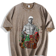 Alvarez Undisputed Champion Mexico Goat Boxing Style vintage washed oversized T-shirt in Brown