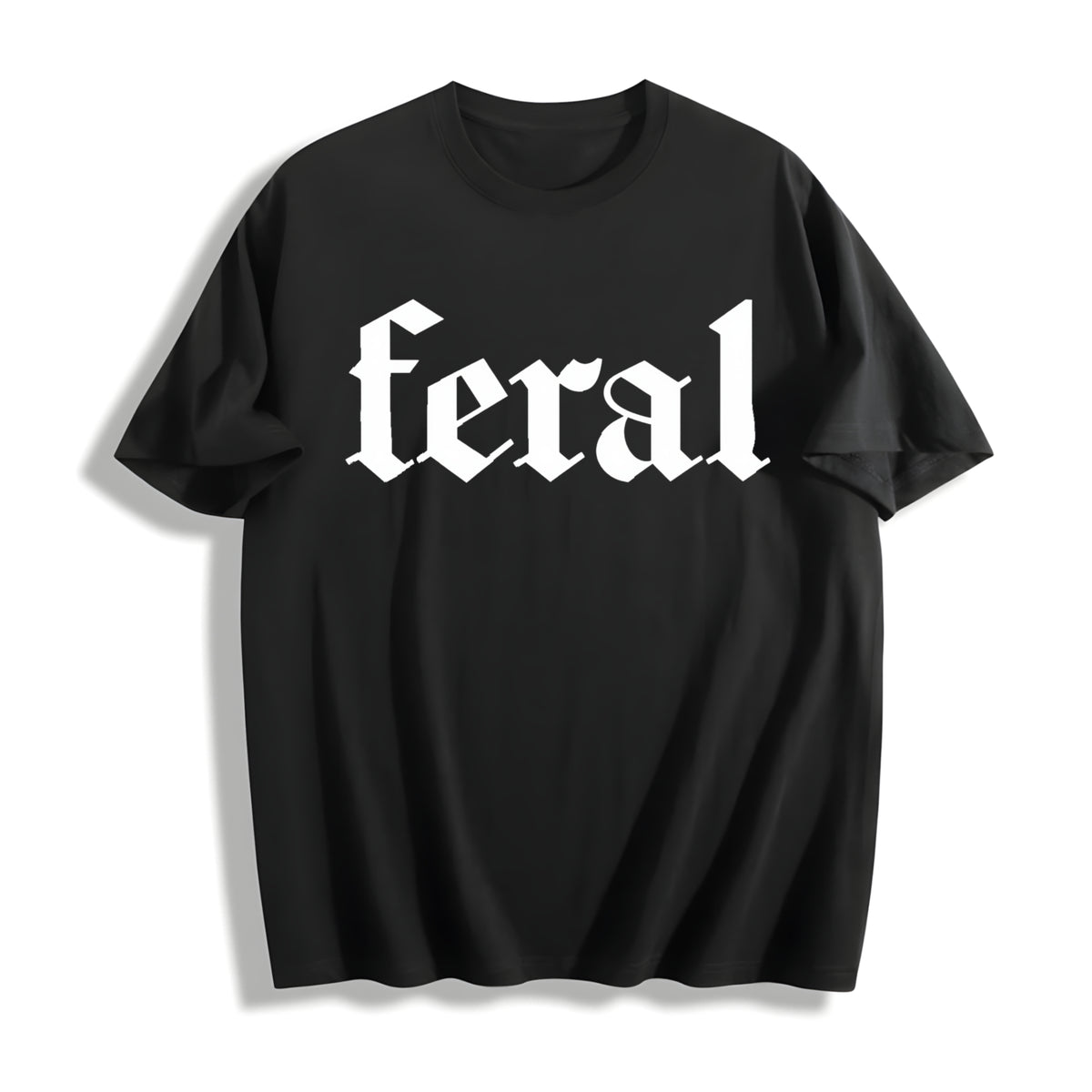 Feral Human for Feral Wife Cotton T-Shirt in Black