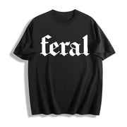 Feral Human for Feral Wife Cotton T-Shirt in Black