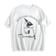 Off to Cause a Kerfuffle Cotton T-Shirt in White