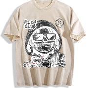 Rich Club Ski Mask Vintage Washed T-Shirt in Beige