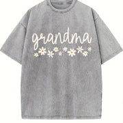 Grandma Daisy Grandma New Grandma vintage washed oversized T-shirt in Gray