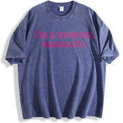 I'm A Mommy Mamacita vintage washed oversized T-shirt in Blue