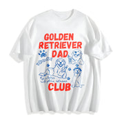 Golden Retriever Dad Club Cotton T-Shirt in White