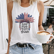 4th of July Indigenous Women's Color Cotton Tank Top in White