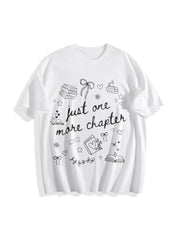 Just One More Chapter Cotton T-Shirt in White