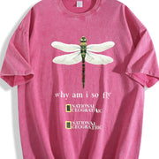 Dragonfly Why Am I So Fly Vintage Washed T-Shirt in Red