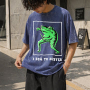 I Disagree Vintage Washed T-Shirt in Blue