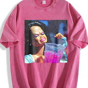 Glam Doll with a Purple Drink Vintage Washed T-Shirt in Red