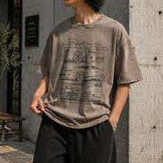 Toyota Supra 90s JDM Vintage Washed T-Shirt in Brown
