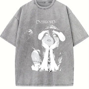 Albedo Overlord Anime Manga vintage washed oversized T-shirt in Gray