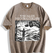 Embrace Nature Short-sleeve Vintage Washed T-Shirt in Brown