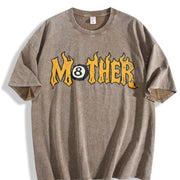 Mother 8 Ball Mother Lucky Mama Flames Rad Mom Birthday vintage washed oversized T-shirt in Brown