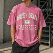 Green Bean Casserole Vintage Washed T-Shirt in Red