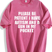 Please Be Patient I Have Autism Vintage Washed T-Shirt in Red