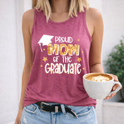 Proud Mom of the Graduate Women's Color Cotton Tank Top in Red