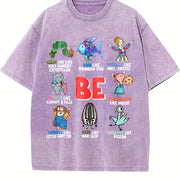 I Still Read Children's Books Teacher Vintage Washed T-Shirt in Purple