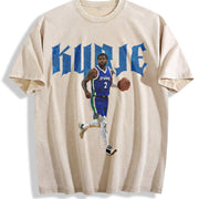 Kyrie Basketball For Dallas Fans vintage washed oversized T-shirt in Beige