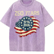 250 Years 1776-2026 Vintage Washed T-Shirt in Purple