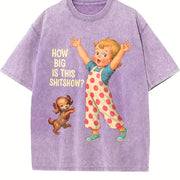 How Big Is This Shitshow Sarcastic Retro Humor Vintage Washed T-Shirt in Purple