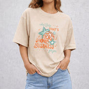 And Baby That's Show Business For You vintage washed oversized T-shirt in Beige
