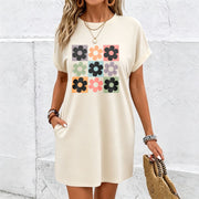 Long Home Dress and Gentle on the Skin Cotton T-Shirt in White
