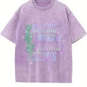 Opalite Showgirl Dancing Through The Lightning Strikes vintage washed oversized T-shirt in Purple