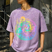 Have the Day You Deserve Skeleton Tie Dye Motivational Vintage Washed T-Shirt in Purple