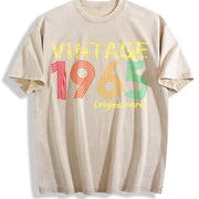 61st Birthday 1965 Original Parts Vintage Washed T-Shirt in Beige