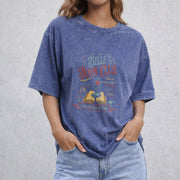 Belle's Book Club vintage washed oversized T-shirt in Blue