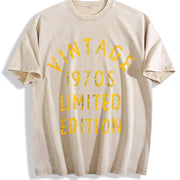 1970s 1970 Theme Classic for Ladies Cute Ladies Novelty Vintage Washed T-Shirt in Beige