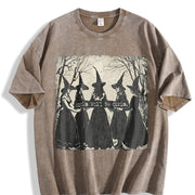 Girls Will Be Girls Witch Coven vintage washed oversized T-shirt in Brown
