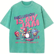 Inclusion Is My Jam Vintage Washed T-Shirt in Blue
