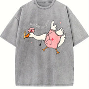 Registered Nurse Silly Goose Vintage Washed T-Shirt in Gray