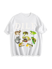 Dilf Damn I Love Frogs Frog 90s Cotton T-Shirt in White