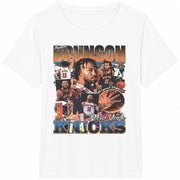 Jalen Brunson New York Knicks Basketball Cotton T-Shirt in White
