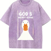 ZestLoop God's Silliest Goose Retro Christian Vintage Washed T-Shirt in Purple