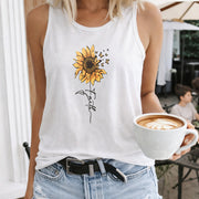 Sunflower Women's Color Cotton Tank Top in White
