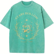 Stars Hollow Two- Sided Vintage Washed T-Shirt in Blue