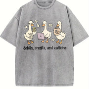 Accountant Goose CPA Bookkeeper Vintage Washed T-Shirt in Gray