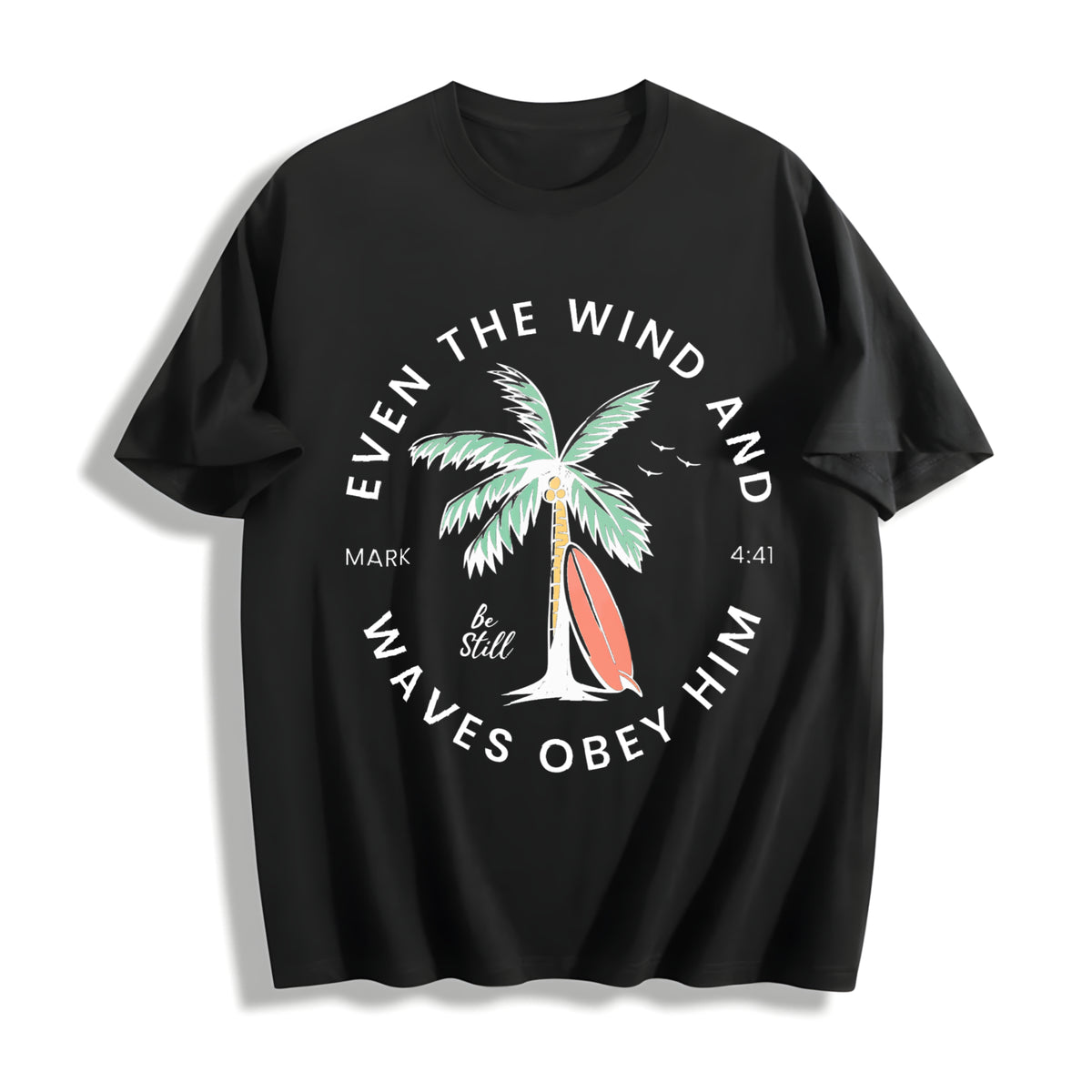 Christian Bible Verse Cotton T-Shirt in Black