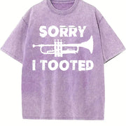 Trumpet Sorry I Tooted Vintage Washed T-Shirt in Purple
